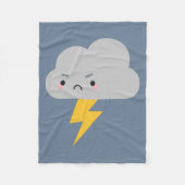 Kawaii Thunder & Lightning Cloud Fleece Deken (Voorkant)