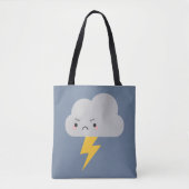 Kawaii Thunder & Lightning Cloud Tote Bag (Voorkant)