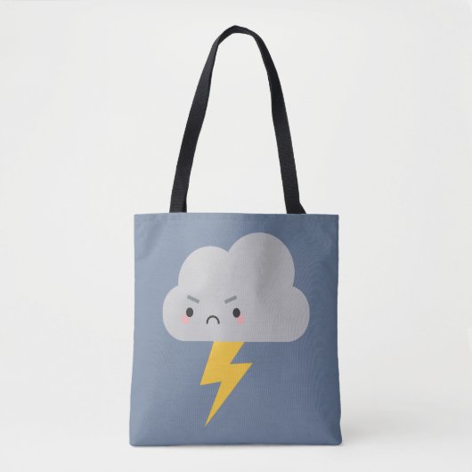 Kawaii Thunder & Lightning Cloud Tote Bag (Voorkant)