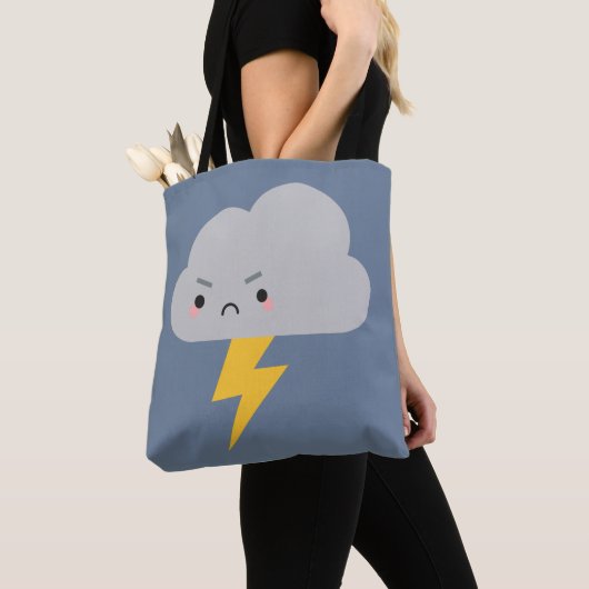 Kawaii Thunder & Lightning Cloud Tote Bag (Dichtbij)
