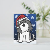 Kawaii Tibetan Terrier Christmas Briefkaart (Staand voorkant)