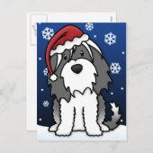 Kawaii Tibetan Terrier Christmas Briefkaart (Voorkant / Achterkant)
