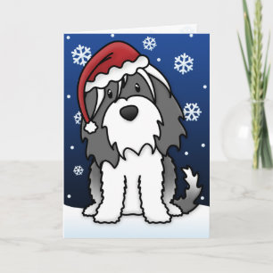 Kawaii Tibetan Terrier kerstkaart Feestdagen Kaart