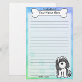 Kawaii Tibetan Terrier Stationery Briefpapier (Voorkant / Achterkant)