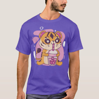 Kawaii Tiger Boba Tea Bubble Tea Anime Kawaii Neko T-shirt