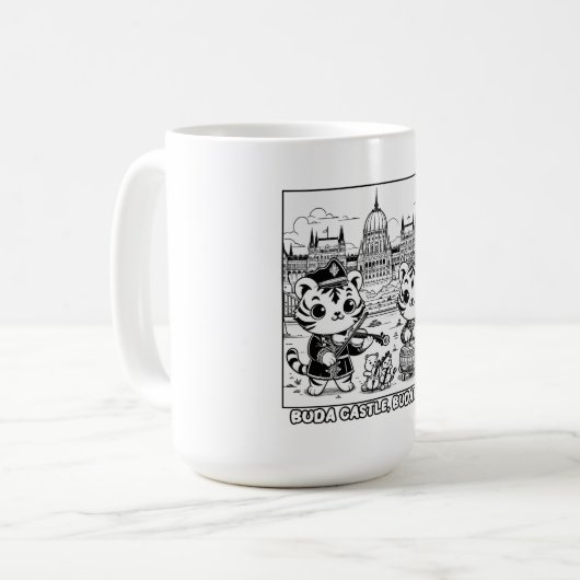 Kawaii Tiger Buda Castle Budapest Koffiemok (Voorkant links)