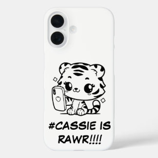 Kawaii Tiger Selfie Telefoonhoes Personaliseerbare iPhone 16 Hoesje