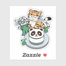 Kawaii Tijger, Amabie Yokai & Panda Cake Sticker
