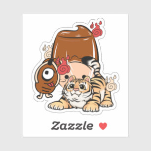 Kawaii Tijger, Bakezori Yokai & Purin Pudding Sticker