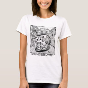 Kawaii Tijger bij Bridge of Sighs Venetië T-shirt