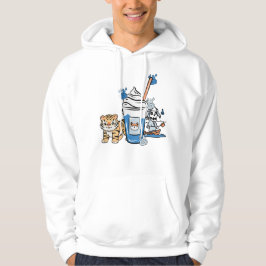 Kawaii Tijger, Blauwe Milkshake & Bootsgeest Hoodie