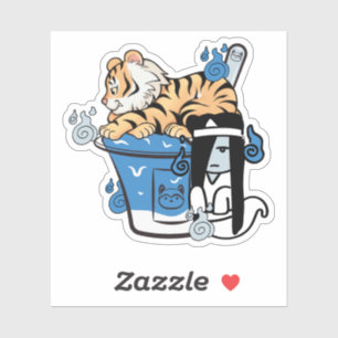 Kawaii Tijger en Yuki-Onna Shaved Ice Sticker