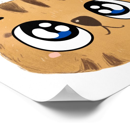 kawaii-tijger poster (Hoek)