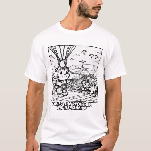 Kawaii Tijgers bij Christus de Verlosser, Rio T-shirt (Voorkant)