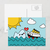 Kawaii Titanic Ship Iceberg Heartbroken Briefkaart (Voorkant / Achterkant)