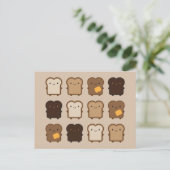 Kawaii Toast Briefkaart (Staand voorkant)