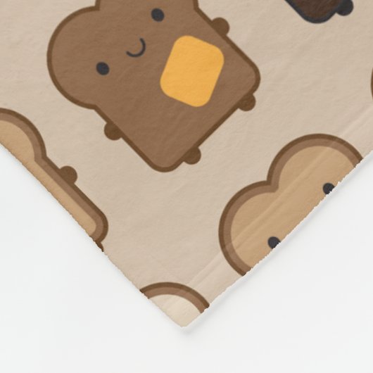 Kawaii Toast Fleece Deken (Hoek)