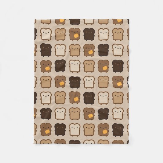 Kawaii Toast Fleece Deken (Voorkant)