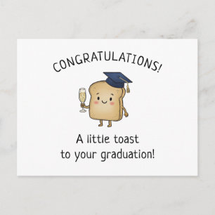 Kawaii Toast Punt Nieuwe Afgestudeerde Afstudeer G Briefkaart