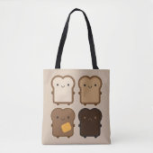 Kawaii Toast Tote Bag (Voorkant)