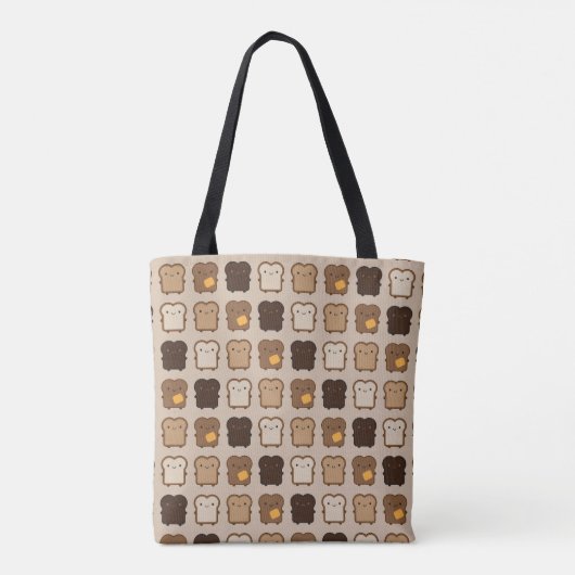Kawaii Toast Tote Bag (Achterkant)