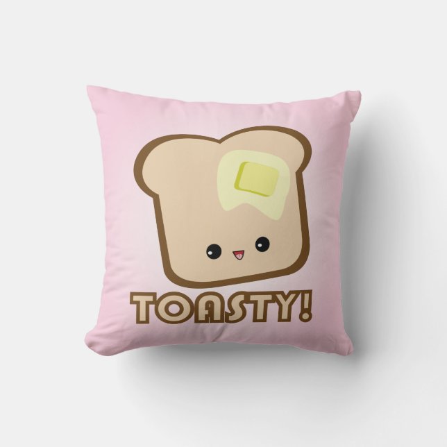 Kawaii Toasty! Toastkussen Kussen (Voorkant)