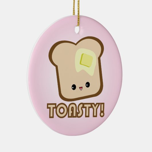 Kawaii Toasty! Tostversiering Keramisch Ornament (Rechts)