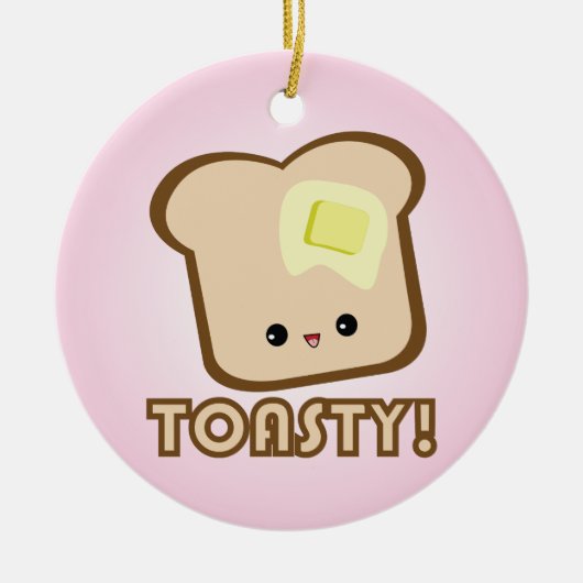 Kawaii Toasty! Tostversiering Keramisch Ornament (Voorkant)