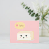 Kawaii tofu vraagt mensen om van tofu te houden briefkaart (Staand voorkant)