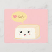 Kawaii tofu vraagt mensen om van tofu te houden briefkaart (Voorkant)