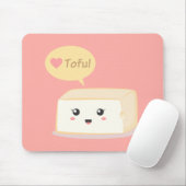 Kawaii tofu vraagt mensen om van tofu te houden muismat (Met muis)