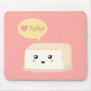 Kawaii-tofu vraagt mensen om van tofu te houden muismat