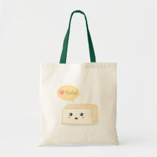 Kawaii tofu vraagt mensen om van tofu te houden tote bag