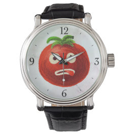 Kawaii Tomato Cute Funny Cartoon Vegetable Horloge