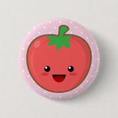 Kawaii Tomato Ronde Button 5,7 Cm (Voorkant)