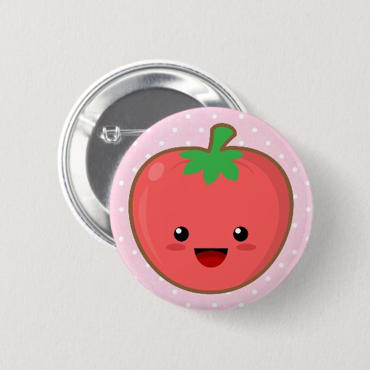 Kawaii Tomato Ronde Button 5,7 Cm (Voorkant /achterkant)