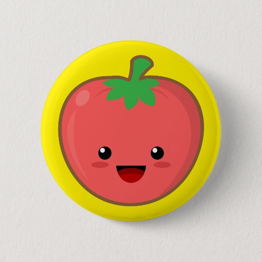 Kawaii Tomato Ronde Button 5,7 Cm (Voorkant)