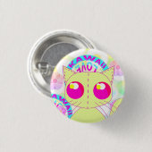 Kawaii toy yellow kitty button (Voorkant /achterkant)