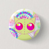 Kawaii toy yellow kitty button (Voorkant)