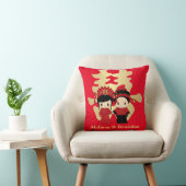 Kawaii Traditional Chinese Wedding Couple Throw P Kussen (Stoel)