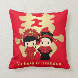 Kawaii Traditionele Chinese bruiloft Kussen