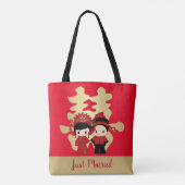 Kawaii Traditionele Chinese bruiloft Tote Bag (Achterkant)