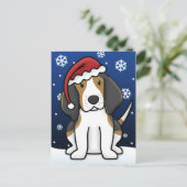Kawaii Treeing Walker Coonhound Christmas Briefkaa Feestdagenkaart (Staand voorkant)