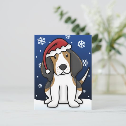 Kawaii Treeing Walker Coonhound Christmas Briefkaa Feestdagenkaart (Staand voorkant)