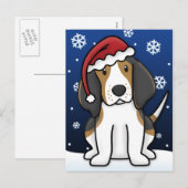 Kawaii Treeing Walker Coonhound Christmas Briefkaa Feestdagenkaart (Voorkant / Achterkant)