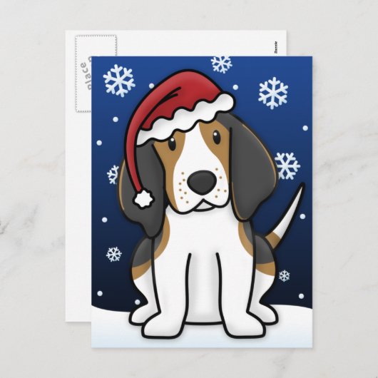 Kawaii Treeing Walker Coonhound Christmas Briefkaa Feestdagenkaart (Voorkant / Achterkant)