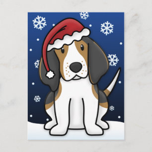 Kawaii Treeing Walker Coonhound Christmas Briefkaa Feestdagenkaart