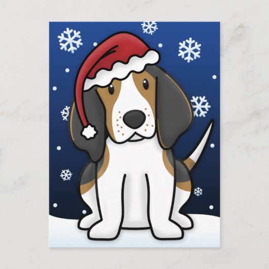 Kawaii Treeing Walker Coonhound Christmas Briefkaa Feestdagenkaart (Voorkant)