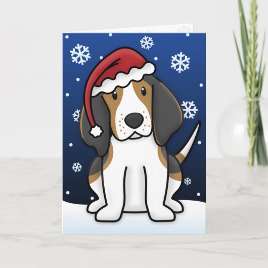 Kawaii Treeing Walker Coonhound-kerstkaart Feestdagen Kaart (Voorkant)
