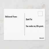 Kawaii Trex regenboog horen op stoep Briefkaart (Achterkant)